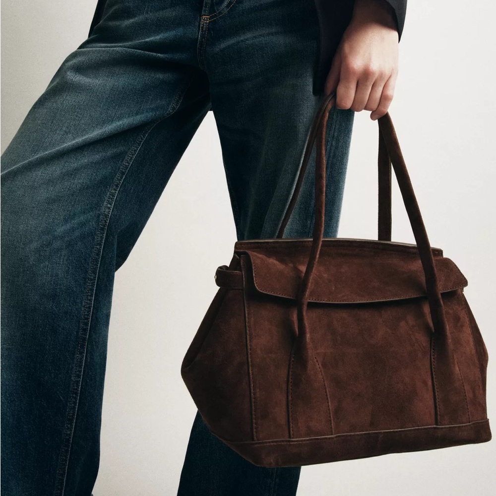 ZARA SPLIT LEATHER CITY BAG